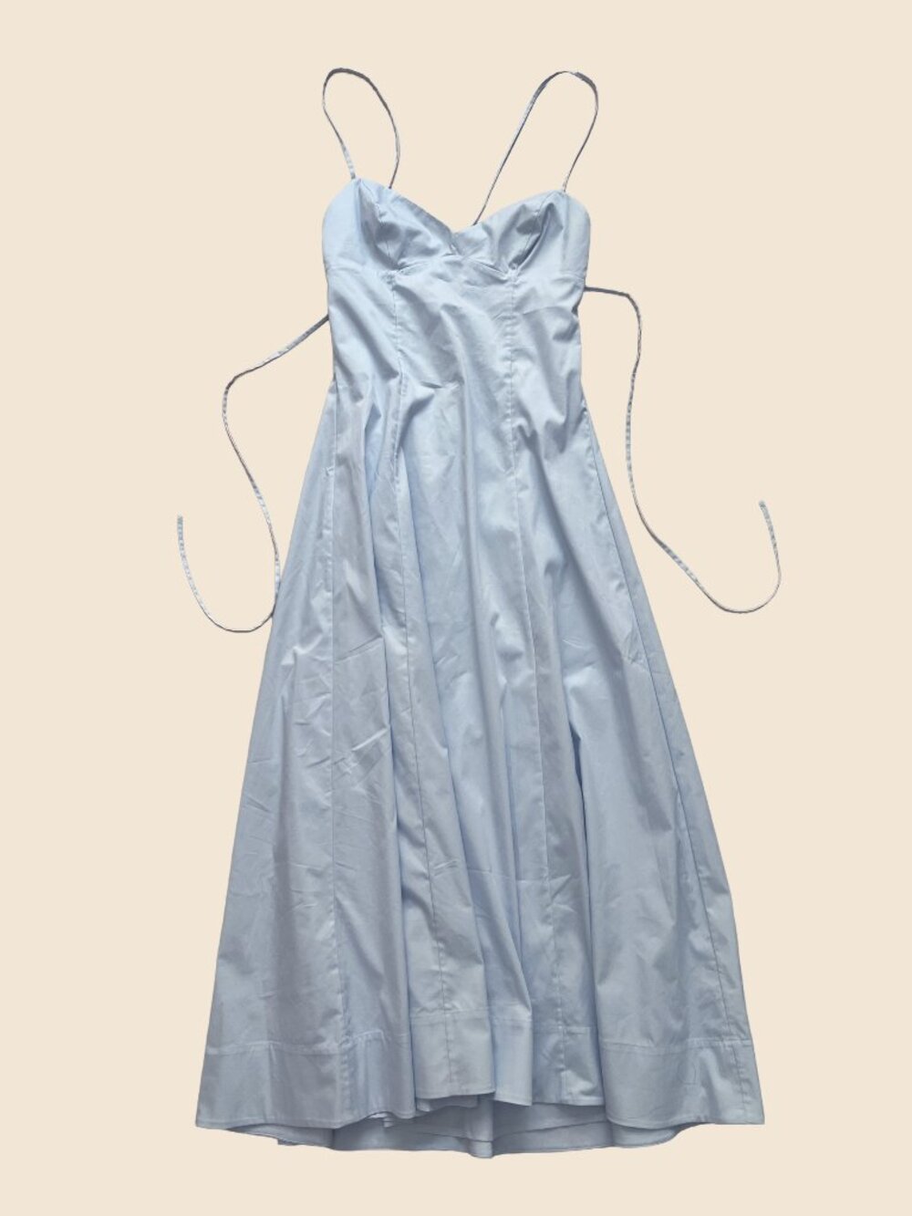 NWT Khy poplin blue low back midi cocktail dress size 4